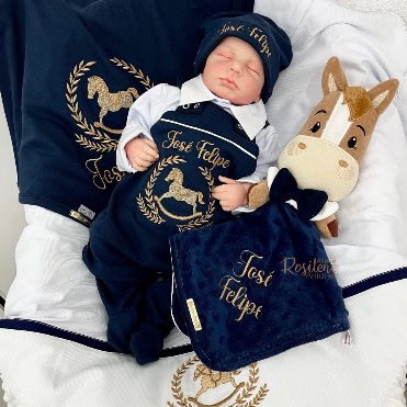 Saída Maternidade jardineira marinho