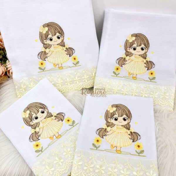 kit Passeio, ombro, boca e Toalha fralda tradicional mabber