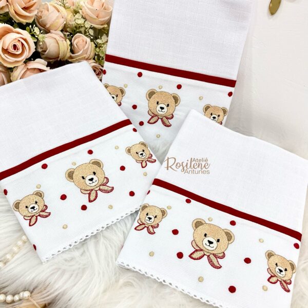 Trio Fraldas Boca luxo urso