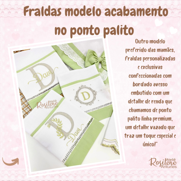 Fraldas modelo ponto palito