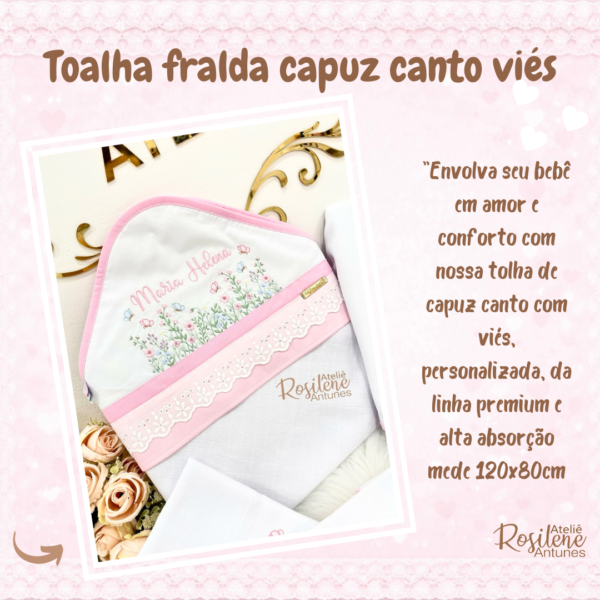 Toalha capuz canto viés