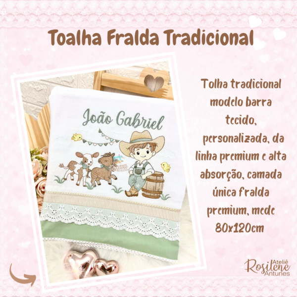 Toalha fralda tradicional barra Tecido