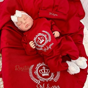 Saída Maternidade abertura lateral vermelho menina