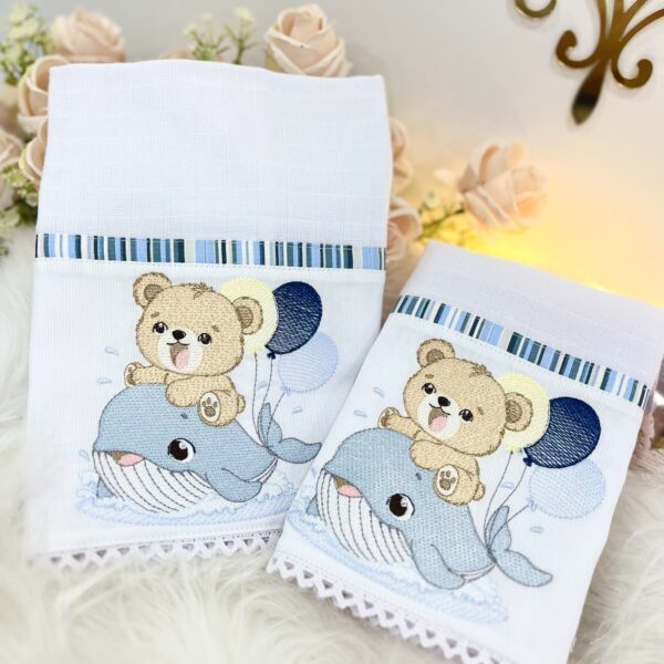 Kit de 2 boca urso baleia