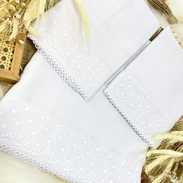 kit 3 fraldas passeio, ombro e Boca Mabber poa Branco poa