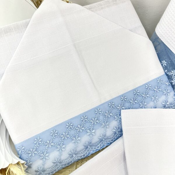 Toalha fralda com capuz Mabber azul bebê linha Ísis azul bebê