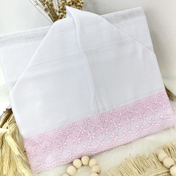 Toalha fralda com capuz Mabber azul bebê linha Ísis rosa bebê